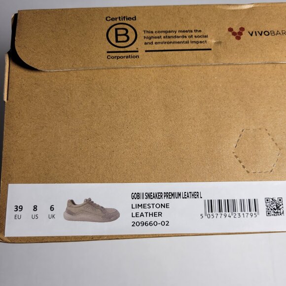 Vivobarefoot Womens Gobi II Premium Leather Sneaker in Limestone - Picture 6 of 13